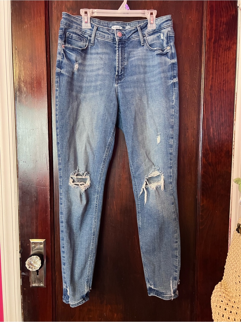 Old Navy Light Blue Ripped Skinny Jeans